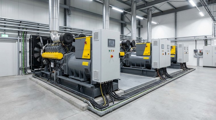 Diesel generator industrial equipment illustration