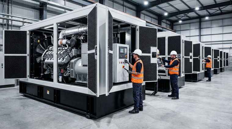 Diesel generator industrial equipment illustration