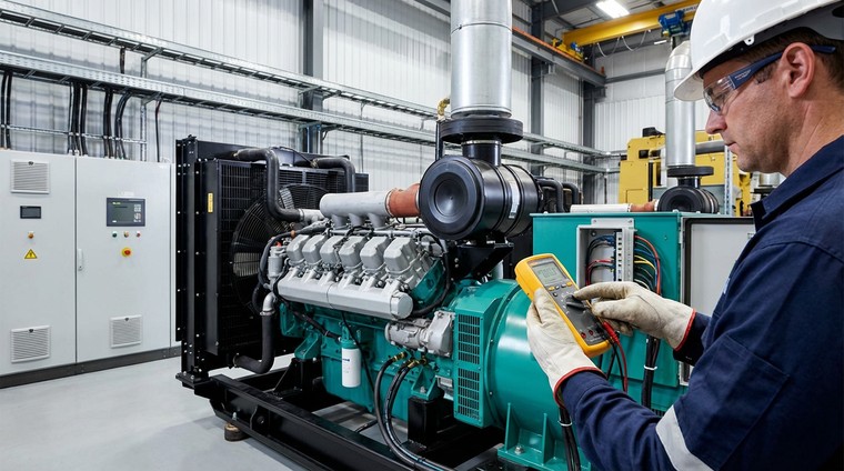 Diesel generator industrial equipment illustration