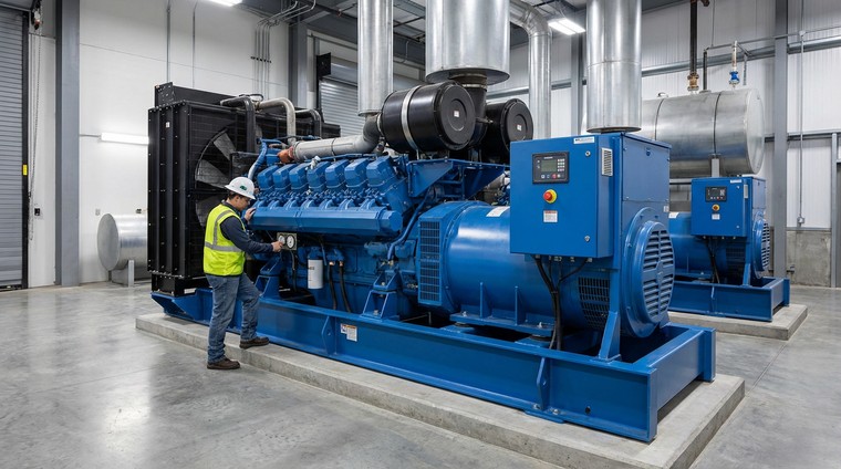 Diesel generator industrial equipment illustration