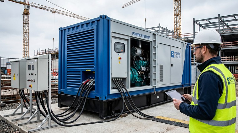 Diesel generator industrial equipment illustration