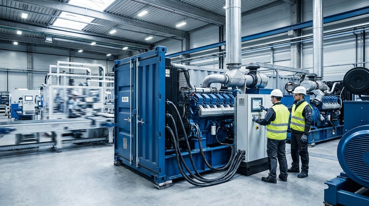 Diesel generator industrial equipment illustration