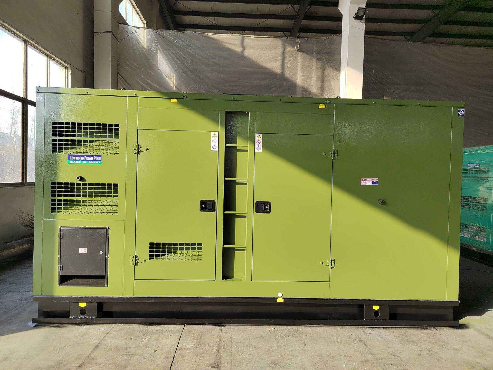Engine data plate area on a diesel generator set photographed during pre-shipment inspection